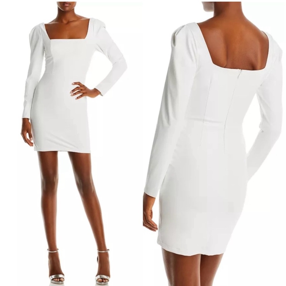 NWT Aqua White Long Sleeve Mini Dress